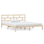 vidaXL Cadru de pat dublu, 135x190 cm, lemn masiv