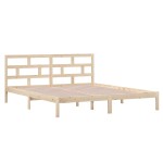 vidaXL Cadru de pat dublu, 135x190 cm, lemn masiv