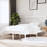 vidaXL Cadru de pat King Size, alb, 150x200 cm, lemn masiv vidaXL Cadru de pat King Size, alb, 150x200 cm, lemn masiv