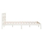 vidaXL Cadru de pat King Size, alb, 150x200 cm, lemn masiv vidaXL Cadru de pat King Size, alb, 150x200 cm, lemn masiv