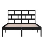 vidaXL Cadru de pat King Size, negru, 150x200 cm, lemn masiv vidaXL Cadru de pat King Size, negru, 150x200 cm, lemn masiv