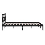 vidaXL Cadru de pat King Size, negru, 150x200 cm, lemn masiv vidaXL Cadru de pat King Size, negru, 150x200 cm, lemn masiv