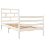 vidaXL Cadru de pat ,alb, 90x200 cm, lemn masiv de pin
