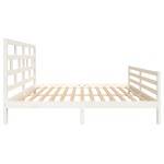 vidaXL Cadru de pat King Size, alb, 150x200 cm, lemn masiv vidaXL Cadru de pat King Size, alb, 150x200 cm, lemn masiv