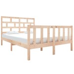 vidaXL Cadru de pat dublu, 135x190 cm, lemn masiv de pin