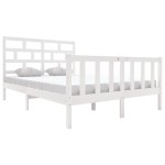 vidaXL Cadru de pat King Size, alb, 150x200 cm, lemn masiv de pin vidaXL Cadru de pat King Size, alb, 150x200 cm, lemn masiv de pin