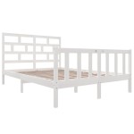 vidaXL Cadru de pat King Size, alb, 150x200 cm, lemn masiv de pin vidaXL Cadru de pat King Size, alb, 150x200 cm, lemn masiv de pin