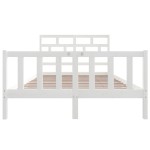 vidaXL Cadru de pat King Size, alb, 150x200 cm, lemn masiv de pin vidaXL Cadru de pat King Size, alb, 150x200 cm, lemn masiv de pin