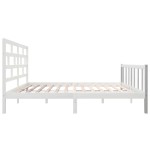 vidaXL Cadru de pat King Size, alb, 150x200 cm, lemn masiv de pin vidaXL Cadru de pat King Size, alb, 150x200 cm, lemn masiv de pin