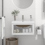 vidaXL Cadru lavoar baie cu chiuvetă încorporată, alb, fier vidaXL Cadru lavoar baie cu chiuvetă încorporată, alb, fier