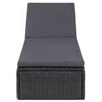vidaXL Șezlong, negru și gri închis, poliratan vidaXL Șezlong, negru și gri închis, poliratan
