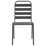 vidaXL Scaune de exterior, 4 buc., gri închis, oțel, design lamelar vidaXL Scaune de exterior, 4 buc., gri închis, oțel, design lamelar