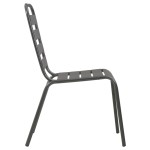 vidaXL Scaune de exterior, 4 buc., gri închis, oțel, design lamelar vidaXL Scaune de exterior, 4 buc., gri închis, oțel, design lamelar
