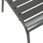 vidaXL Scaune de exterior, 4 buc., gri închis, oțel, design lamelar vidaXL Scaune de exterior, 4 buc., gri închis, oțel, design lamelar