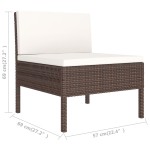 vidaXL Set mobilier relaxare grădină cu perne 3 piese maro poliratan