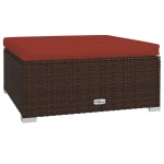 vidaXL Set mobilier de grădină cu perne, 9 piese, maro, poliratan