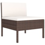 vidaXL Set mobilier relaxare grădină cu perne 3 piese maro poliratan