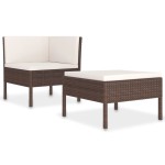 vidaXL Set mobilier relaxare grădină cu perne 2 piese maro poliratan