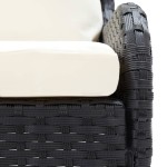 vidaXL Canapele de colț pentru grădină, 2 buc., negru, poliratan vidaXL Canapele de colț pentru grădină, 2 buc., negru, poliratan
