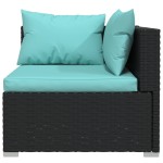 vidaXL Set mobilier de grădină cu perne, 7 piese, negru, poliratan vidaXL Set mobilier de grădină cu perne, 7 piese, negru, poliratan