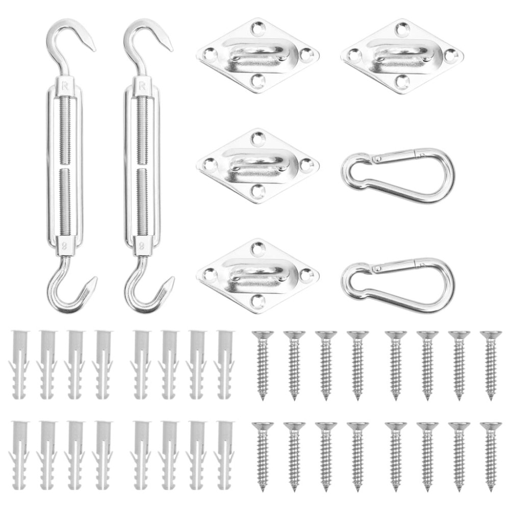 vidaXL Set accesorii parasolar, 8 piese, oțel inoxidabil