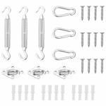 vidaXL Set de accesorii parasolar, 9 piese, oțel inoxidabil vidaXL Set de accesorii parasolar, 9 piese, oțel inoxidabil