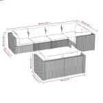 vidaXL Set mobilier de grădină cu perne, 7 piese, negru, poliratan vidaXL Set mobilier de grădină cu perne, 7 piese, negru, poliratan