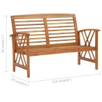 vidaXL Bancă de grădină, 119 cm, lemn masiv de acacia