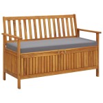 vidaXL Bancă de depozitare grădină, 120 cm, lemn masiv de acacia
