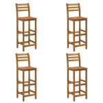 vidaXL Taburete de bar, 4 buc., lemn masiv de acacia vidaXL Taburete de bar, 4 buc., lemn masiv de acacia