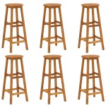 vidaXL Taburete de bar, 6 buc., lemn masiv de acacia vidaXL Taburete de bar, 6 buc., lemn masiv de acacia