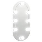 vidaXL Oglindă ovală cu lumini LED, 40x20, cm, sticlă