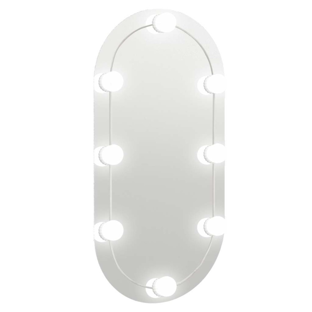 vidaXL Oglindă ovală cu lumini LED, 80x40, cm sticlă