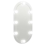 vidaXL Oglindă ovală cu lumini LED, 80x40, cm sticlă vidaXL Oglindă ovală cu lumini LED, 80x40, cm sticlă