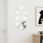 vidaXL Oglindă ovală cu lumini LED, 80x40, cm sticlă vidaXL Oglindă ovală cu lumini LED, 80x40, cm sticlă