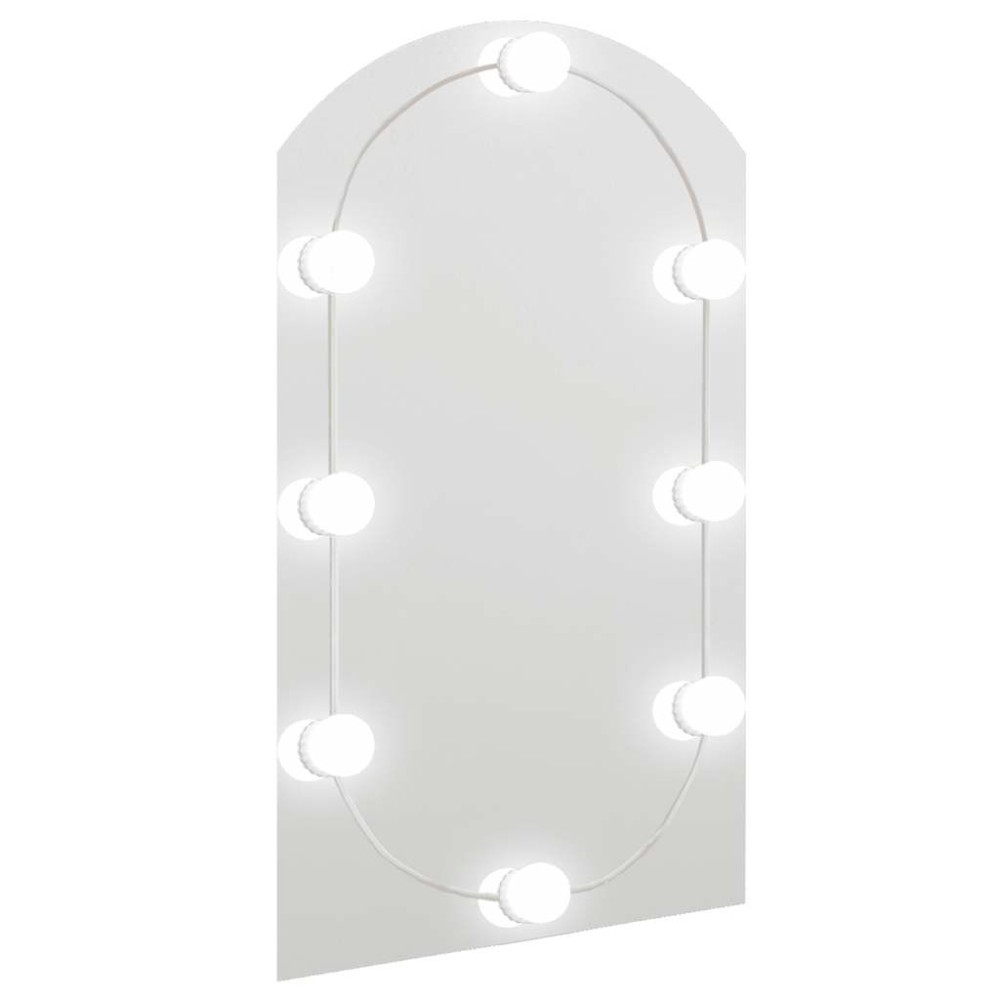 vidaXL Oglindă cu lumini LED, arcadă, 70x40 cm, sticlă