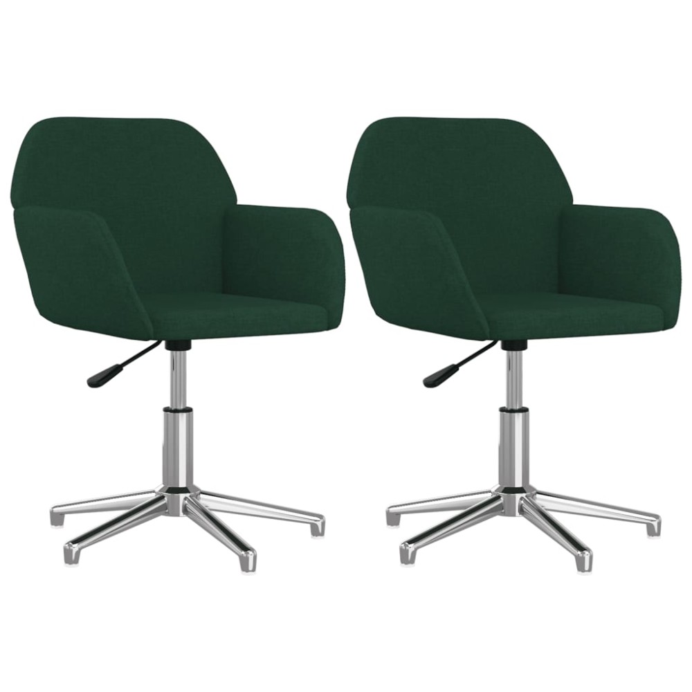 vidaXL Scaune de bucătărie pivotante, 2 buc., verde închis, catifea