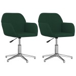 vidaXL Scaune de bucătărie pivotante, 2 buc., verde închis, catifea vidaXL Scaune de bucătărie pivotante, 2 buc., verde închis, catifea