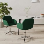 vidaXL Scaune de bucătărie pivotante, 2 buc., verde închis, catifea vidaXL Scaune de bucătărie pivotante, 2 buc., verde închis, catifea