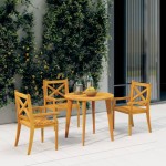 vidaXL Scaune de exterior, 3 buc., lemn masiv de acacia vidaXL Scaune de exterior, 3 buc., lemn masiv de acacia