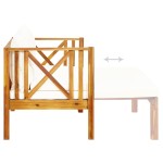 vidaXL Bancă grădină cu 2 locuri & perne, 122 cm, lemn masiv acacia