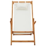vidaXL Scaun de plajă pliabil, crem, lemn masiv de eucalipt, textil vidaXL Scaun de plajă pliabil, crem, lemn masiv de eucalipt, textil