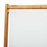vidaXL Scaun de plajă pliabil, alb crem, lemn de eucalipt & țesătură