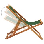 vidaXL Scaun de plajă pliabil, verde, lemn de eucalipt și țesătură vidaXL Scaun de plajă pliabil, verde, lemn de eucalipt și țesătură