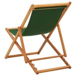 vidaXL Scaun de plajă pliabil, verde, lemn de eucalipt și țesătură vidaXL Scaun de plajă pliabil, verde, lemn de eucalipt și țesătură