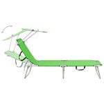 vidaXL Șezlong pliabil cu baldachin, oțel, verde măr vidaXL Șezlong pliabil cu baldachin, oțel, verde măr
