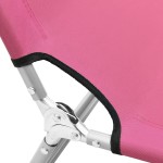 vidaXL Șezlong de plajă pliabil, roz, oțel și material textil vidaXL Șezlong de plajă pliabil, roz, oțel și material textil