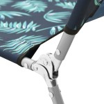 vidaXL Șezlong pliabil, oțel, model frunze, material textil vidaXL Șezlong pliabil, oțel, model frunze, material textil