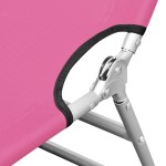 vidaXL Șezlong pliabil cu tetieră, roz magenta, oțel