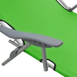 vidaXL Șezlong cu baldachin, verde, oțel vidaXL Șezlong cu baldachin, verde, oțel